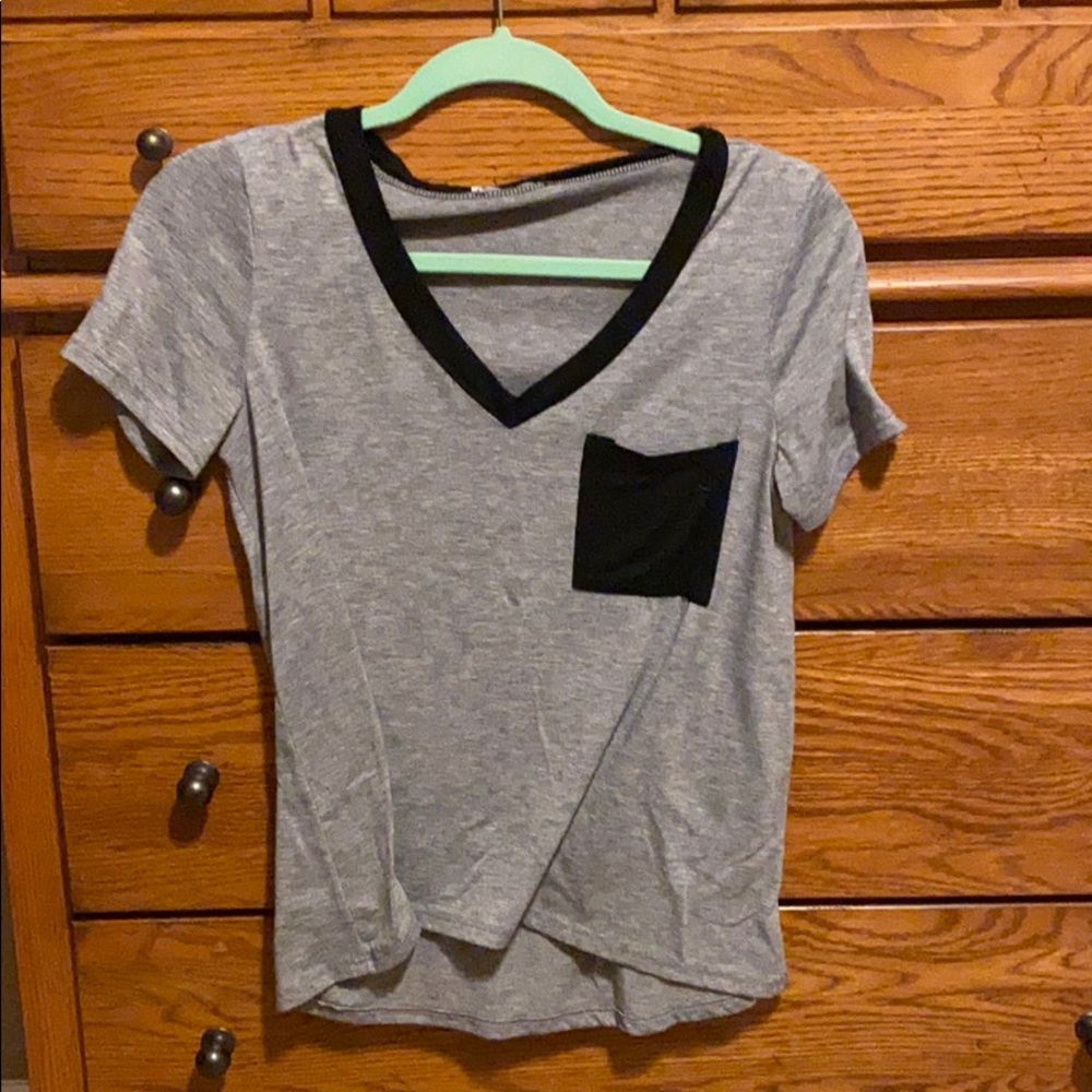 Grey and black t shirt